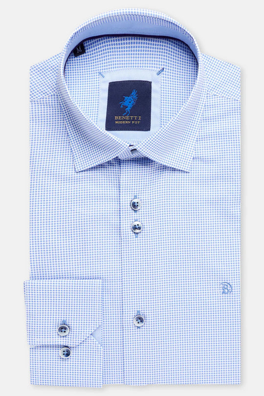 Benetti Jack Modern Fit Long Sleeve Shirt - Blue(Size2XL)