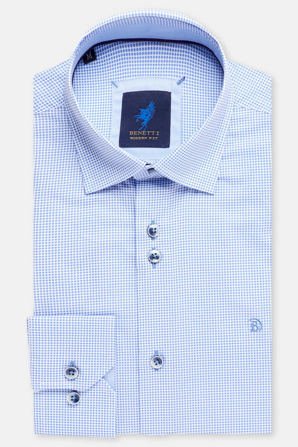 Benetti Jack Modern Fit Long Sleeve Shirt - Blue(Size2XL)