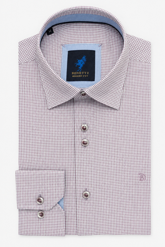 Benetti Jack Modern Fit Long Sleeve Shirt - Rose