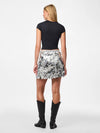 Pieces Malou Sequin Mid Waist Mini Skirt - Silver