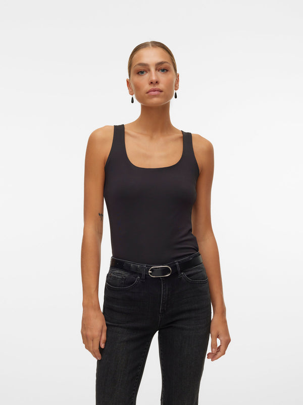 Vero Moda Million Short Sleeve Square Top - Black