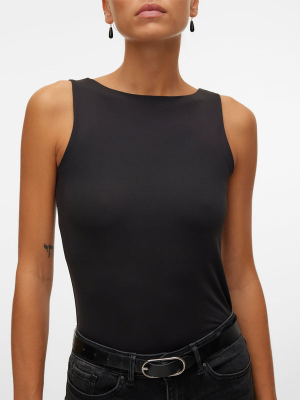 Vero Moda Million Short Sleeve Square Top - Black