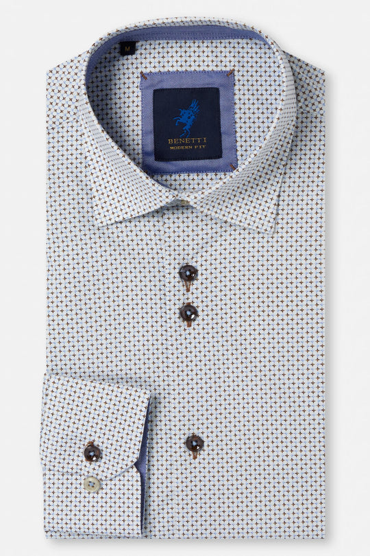 Benetti Kevin Long Sleeve Shirt - Coffee