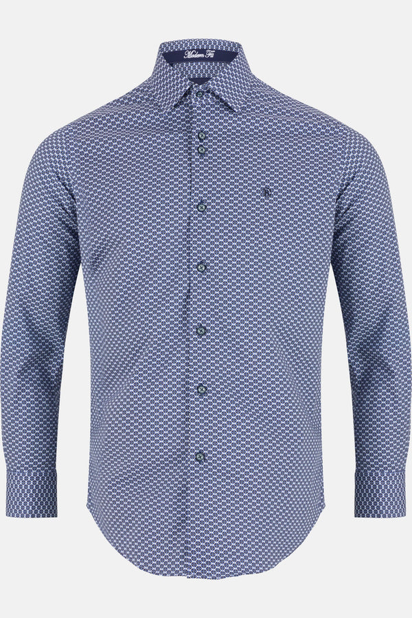 Benetti Liffey Modern Fit Long Sleeve Shirt - Navy [Size 2XL]