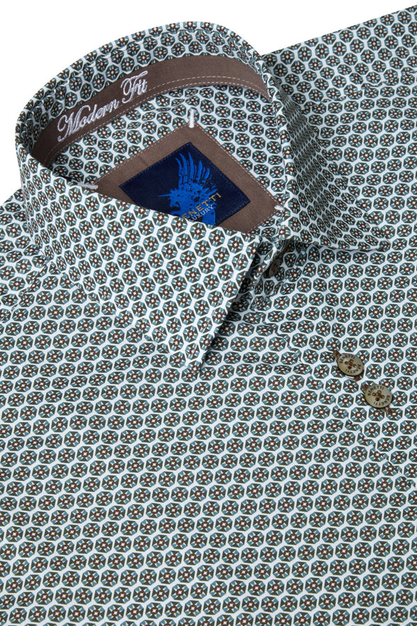 Benetti Liffey Modern Fit Long Sleeve Shirt - Olive [Size M]