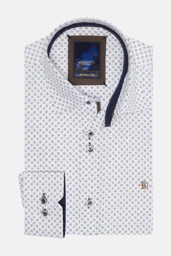 Benetti Lincoln Modern Fit Long Sleeve Shirt - Forest