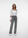 Vero Moda Tessa High Rise Wide Jeans - Medium Grey Denim