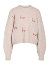Noisy May Vixen Long Sleeve O-Neck Embroidery Knit - Birch
