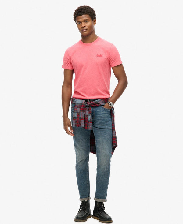 Superdry Essential Logo Emb Tee - Punch Pink Marl