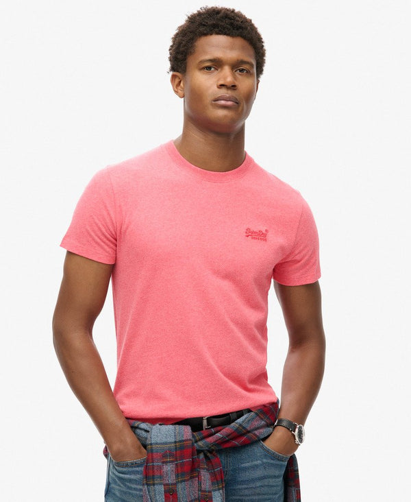 Superdry Essential Logo Emb Tee - Punch Pink Marl