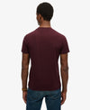 Superdry Essential Logo EMB Tee - Tawny Port Marl/Fluro Yellow