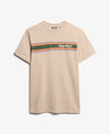 Superdry Venue Logo Stripe Relaxed Tee - Lavin Beige Marl