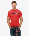 Superdry Venue Logo Stripe Relaxed Tee - Ferra Red Marl