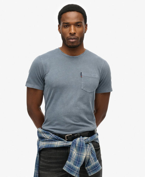 Superdry Classic Essential Pocket Tee - Washed Faded Navy