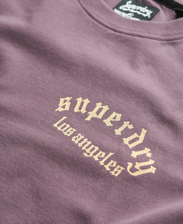 Superdry Neo Trad Tattoo Loose Tee - Blackened Purple