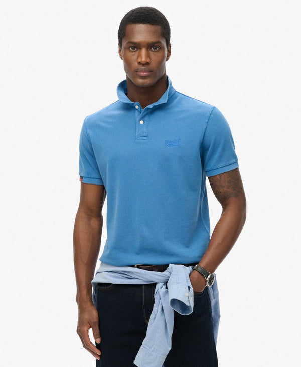 Superdry Vint Destory Polo - Monaco Blue