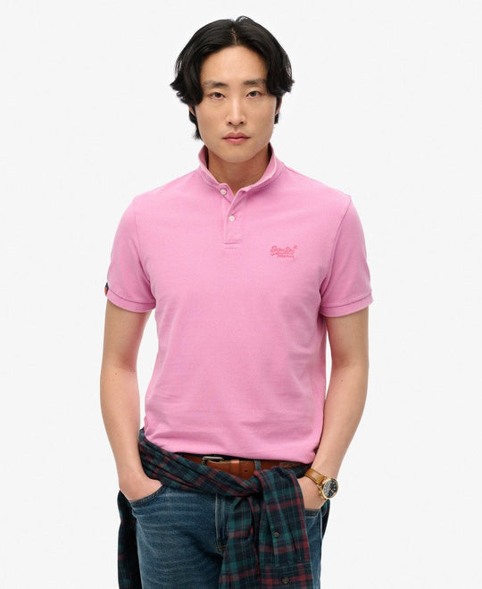 Superdry Vint Destroy Polo - Fuchsia Pink