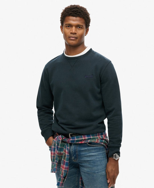 Superdry Essential Logo Crew Sweatshirt - Eclipse Navy