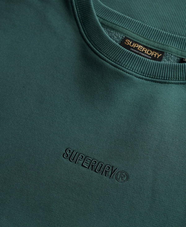 Superdry Micro Logo Crew - Stormy Green