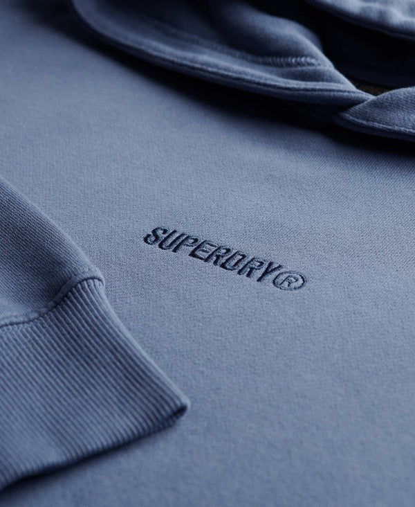 Superdry Micro Logo Hood - Flint Stone Blue Grey