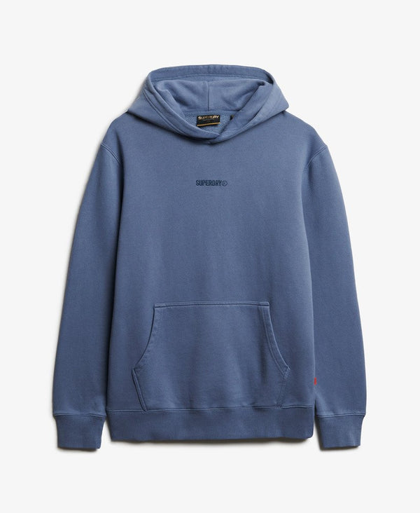 Superdry Micro Logo Hood - Flint Stone Blue Grey