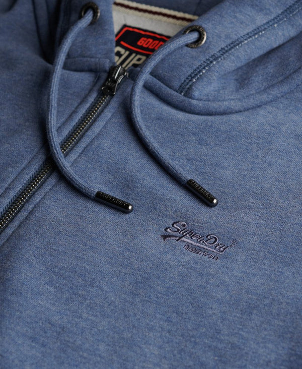 Superdry Essential Logo Zip Hoodie HB - Jeans Blue Marl