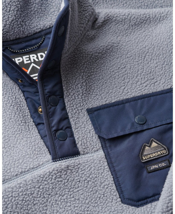 Superdry Fuji Fleece Half ZIp - Washed Denim Blue