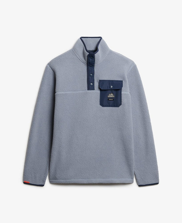 Superdry Fuji Fleece Half ZIp - Washed Denim Blue