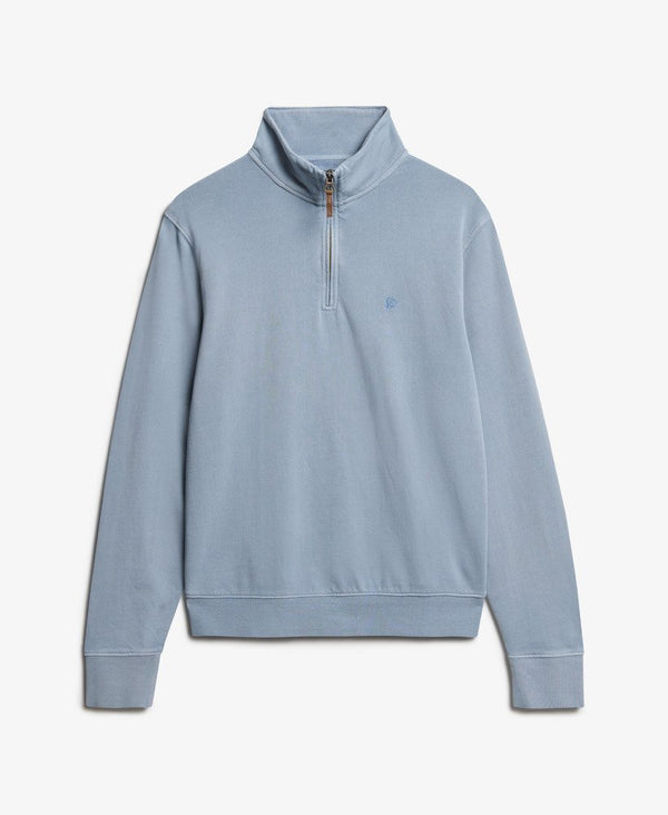 Superdry Classic Essential Half Zip - Washed Denim