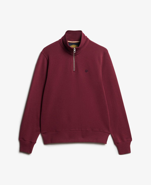 Superdry Preppy SD CO Half Zip Henley -  Port Red