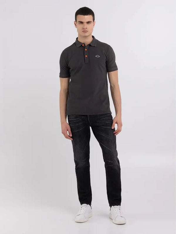 Replay Contrast Button Polo - M3070A.22696M.099 Blackboard