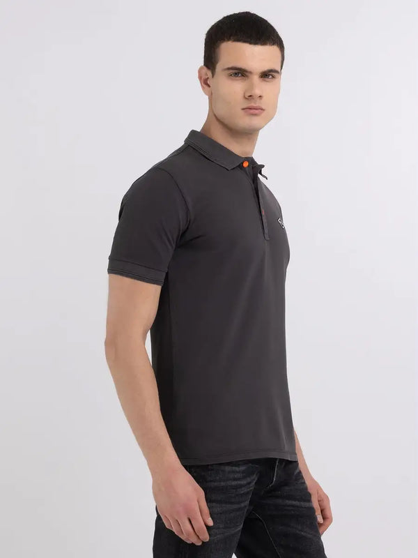 Replay Contrast Button Polo - M3070A.22696M.099 Blackboard