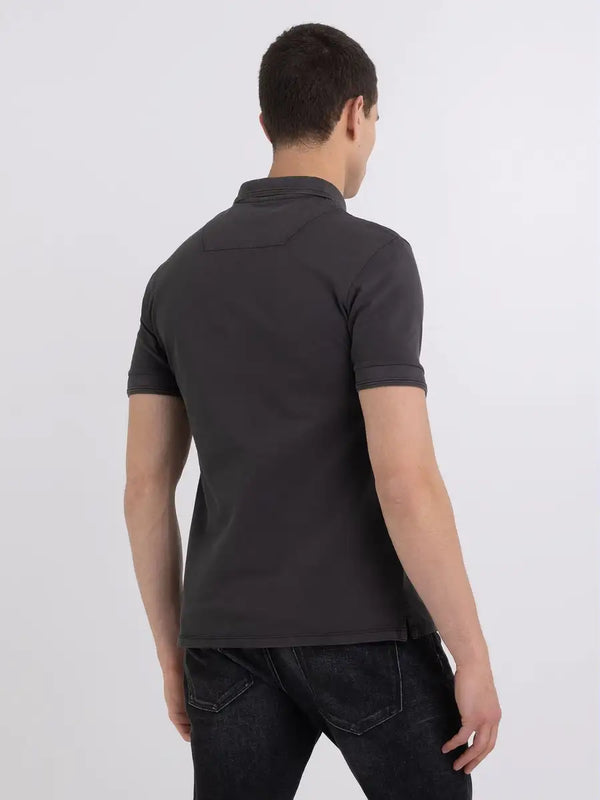 Replay Contrast Button Polo - M3070A.22696M.099 Blackboard