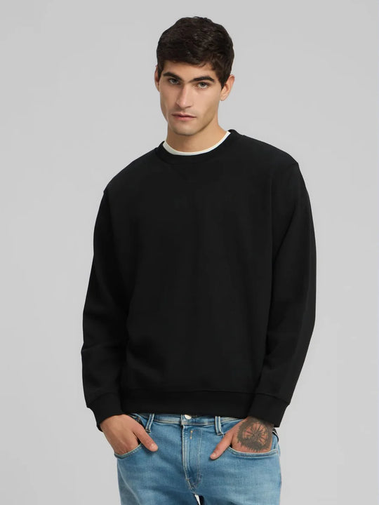 Replay Cotton Blend Crew Neck Sweatshirt - Black M3102.000.23832.098