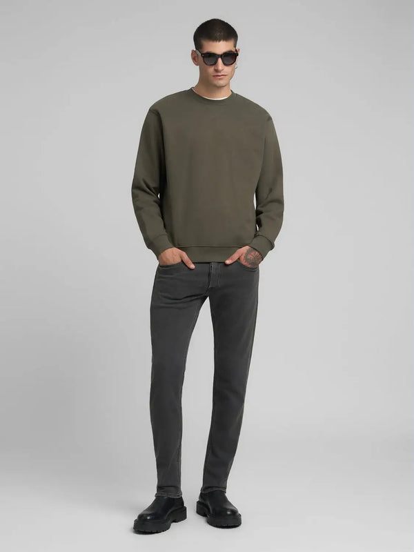 Replay Cotton Blend Crew Neck Sweatshirt - Mud Green M3102.000.23832.759