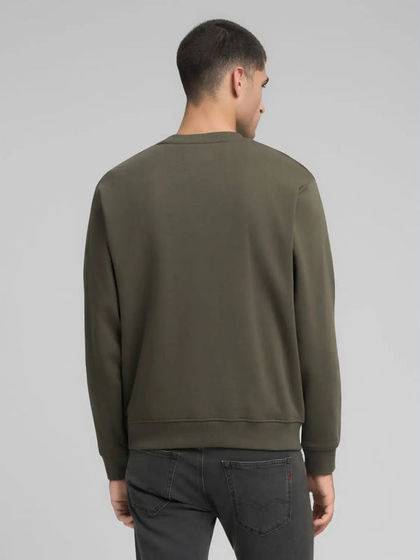 Replay Cotton Blend Crew Neck Sweatshirt - Mud Green M3102.000.23832.759