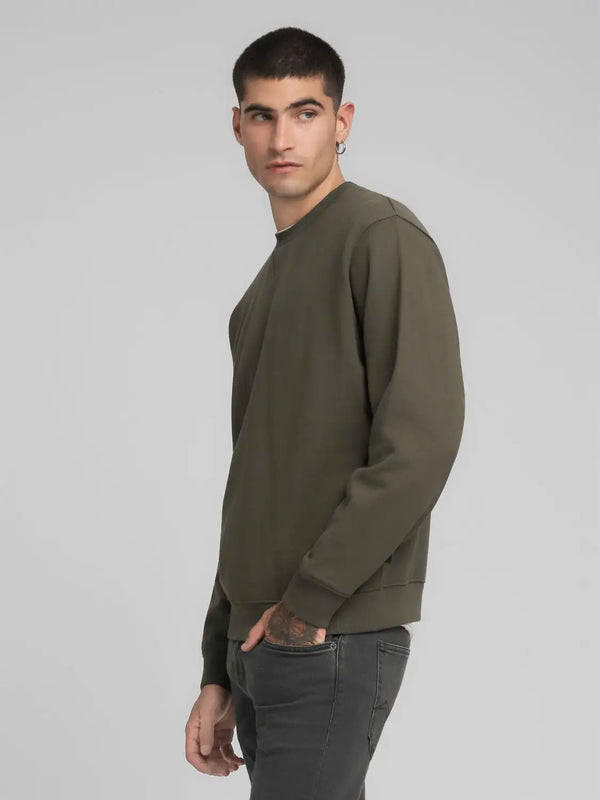 Replay Cotton Blend Crew Neck Sweatshirt - Mud Green M3102.000.23832.759