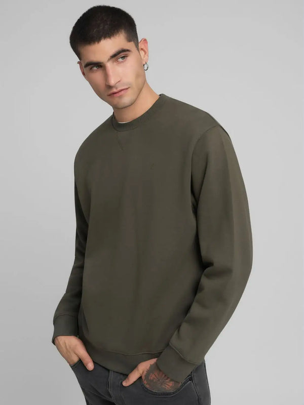 Replay Cotton Blend Crew Neck Sweatshirt - Mud Green M3102.000.23832.759