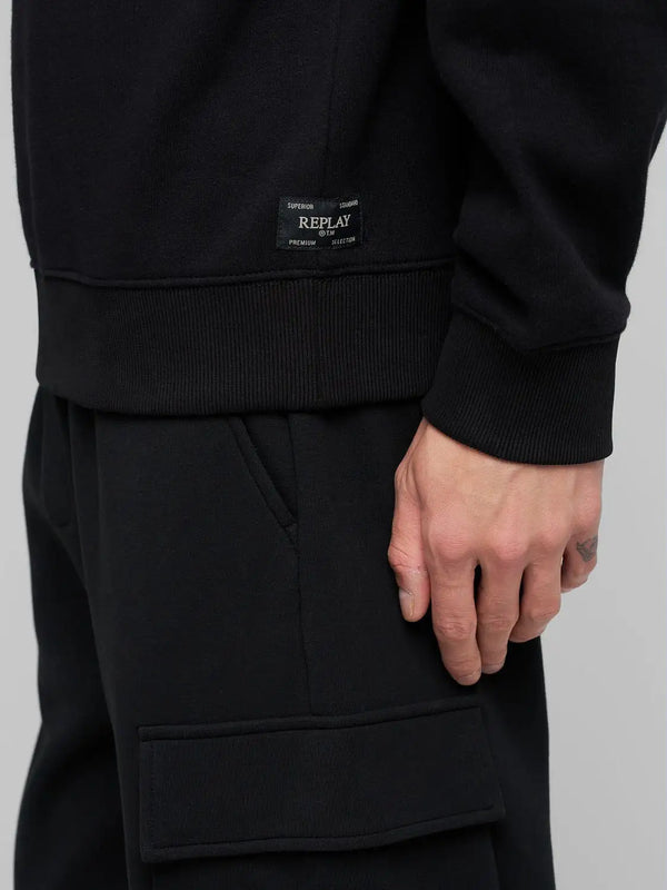 Replay Cotton Blend Hoody - Black M3103.000.23832.098
