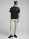 Replay Jersey T-Shirt With Distressed Lettering - Dark Navy M3204.000.2660.970