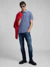 Replay Pique Polo Shirt With Striped Trims - Aviator Blue M3274.000.23966.285