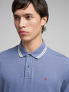 Replay Pique Polo Shirt With Striped Trims - Aviator Blue M3274.000.23966.285