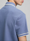 Replay Pique Polo Shirt With Striped Trims - Aviator Blue M3274.000.23966.285