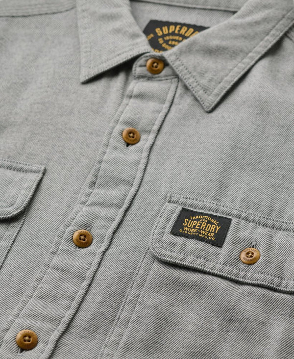Superdry Flannel Workwear Shirt - Pearl Blue