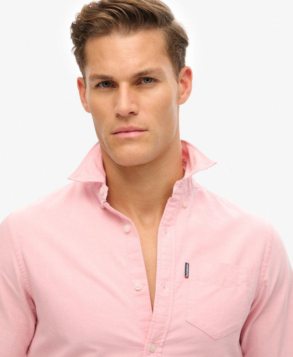 Superdry Essential Oxford Shirt - City Pink Chambray Oxford