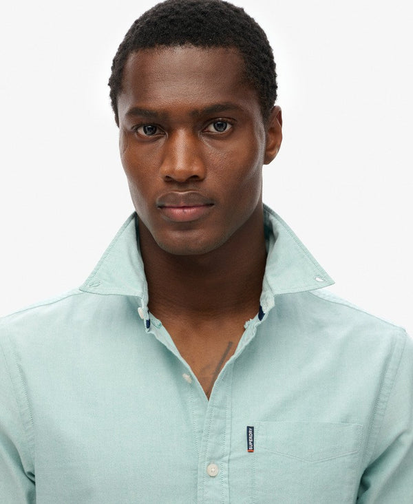 Superdry Essentials Oxford Shirt - Peppermint Chambray Oxford