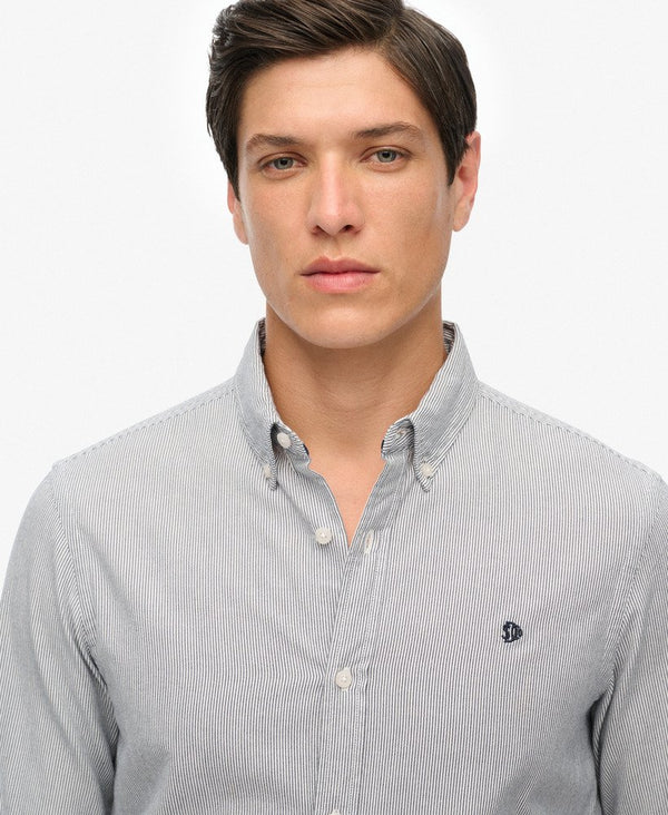Superdry Classic Oxford Long Sleeve Shirt - Needle Ticking Stripe