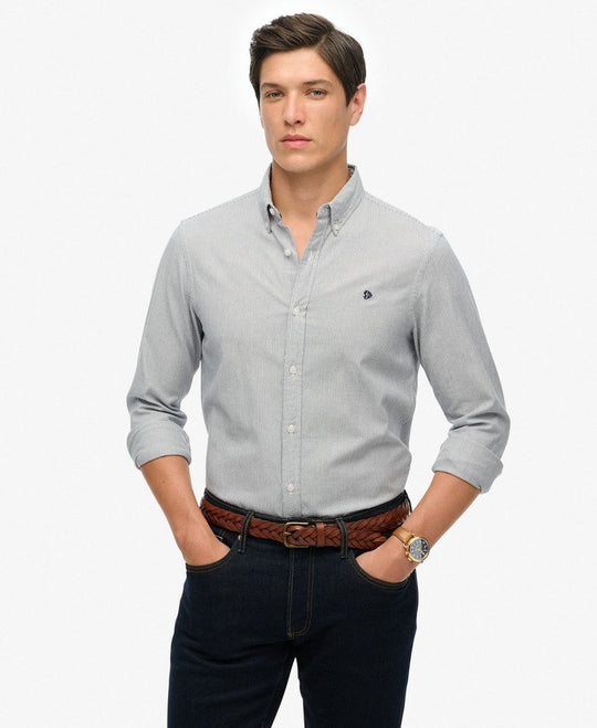 Superdry Classic Oxford Long Sleeve Shirt - Needle Ticking Stripe