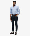 Superdry Classic Oxford Long Sleeve Shirt - French Blue Stripe/Coral
