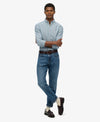 Superdry Classic Oxford Long Sleeve Shirt - Marine Navy Stripe/Peppermint
